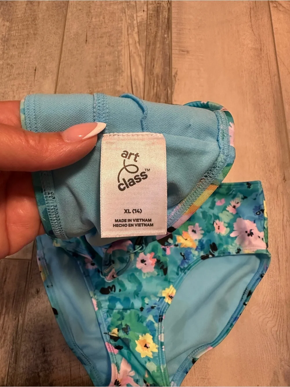 art class Turquoise Floral High-Waist Two-Piece Bikini